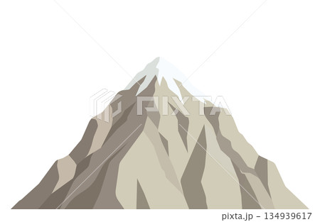 登頂・成功をイメージした力強い岩肌の山 134939617