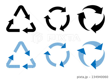 Recycling Symbol Vector Icon Set Different Styles. Recycling Symbol Vector Icon Set Different Styles. 134940060