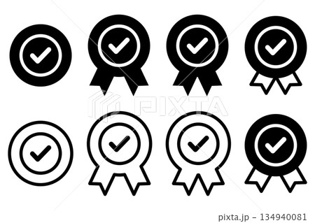 Quality Assurance Icon Set Guarantee and Certified Symbol. Quality icon. Quality symbol icon. 134940081
