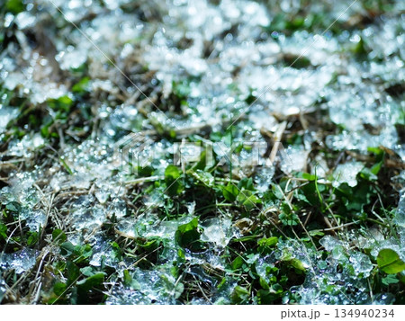 雪解けの地面 134940234