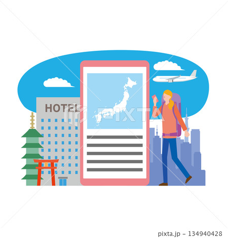 日本への観光客 134940428