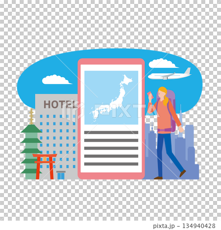 日本への観光客 134940428