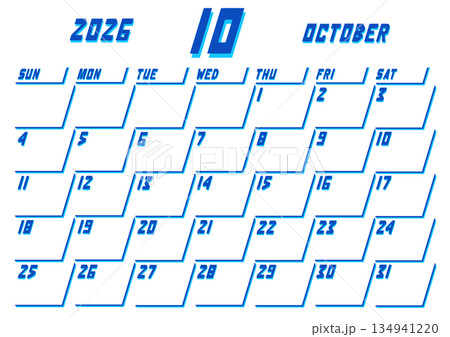 2026年カレンダー10月 2026年カレンダー10月 134941220
