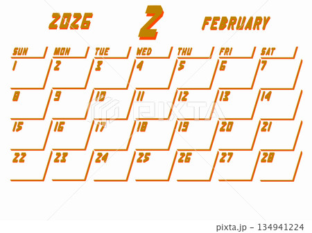 2026年カレンダー金2月 2026年カレンダー金2月 134941224