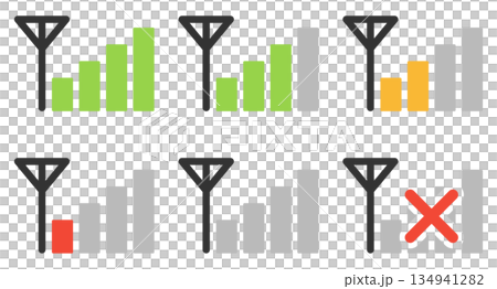 携帯電話の電波のフラットアイコンセット 134941282