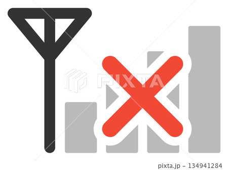 携帯電話の電波なし　フラットアイコン 134941284