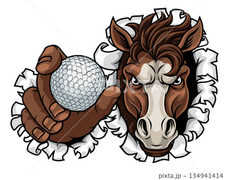 Horse Mustang Stallion Golf Sports Team Mascot 134941414