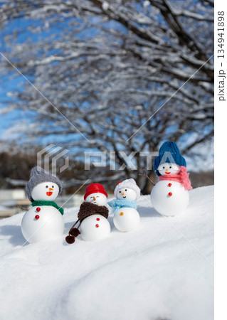 新雪と雪だるまファミリー 新雪と雪だるまファミリー 134941898