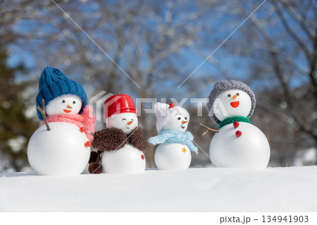 新雪と雪だるまファミリー 新雪と雪だるまファミリー 134941903