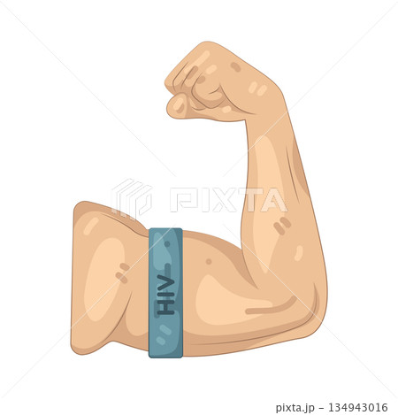 Illustration of hands with aids day ribbon Illustration of hands with aids day ribbon 134943016