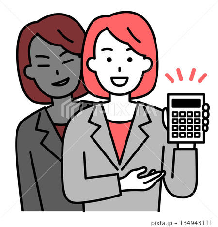 悪徳業者のスーツの女性 134943111