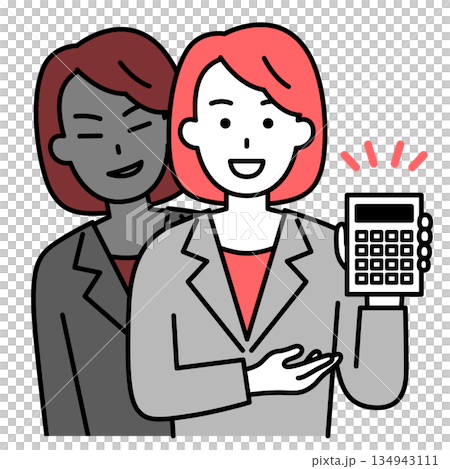 悪徳業者のスーツの女性 134943111