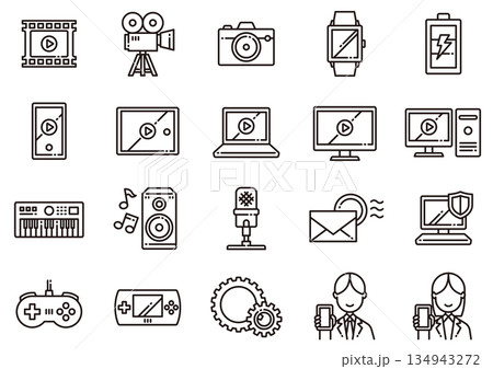 パソコン周辺機器アイコン01 Computer Peripheral Device Icons パソコン周辺機器アイコン01 Computer Peripheral Device Icons 134943272