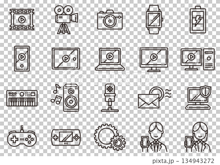 電腦週邊設備圖示 01 電腦週邊設備圖標 134943272