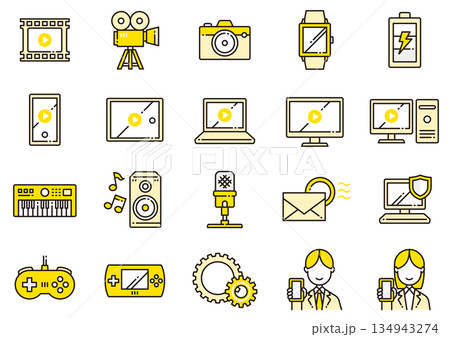 パソコン周辺機器アイコン03 Computer Peripheral Device Icons パソコン周辺機器アイコン03 Computer Peripheral Device Icons 134943274