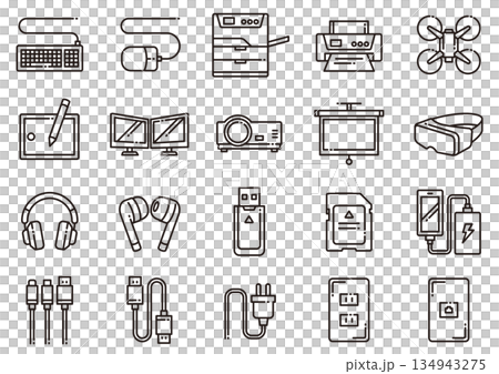 パソコン周辺機器アイコン04 Computer Peripheral Device Icons パソコン周辺機器アイコン04 Computer Peripheral Device Icons 134943275
