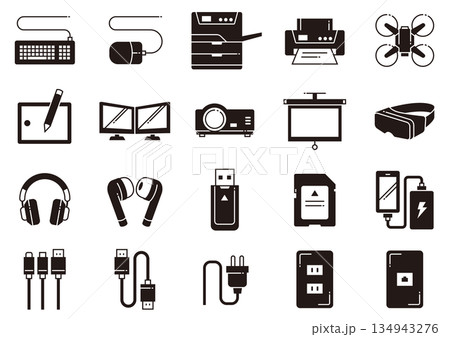 パソコン周辺機器アイコン05　Computer Peripheral Device Icons 134943276