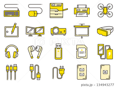 パソコン周辺機器アイコン06　Computer Peripheral Device Icons 134943277