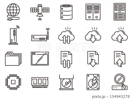 パソコン周辺機器アイコン07　Computer Peripheral Device Icons 134943278
