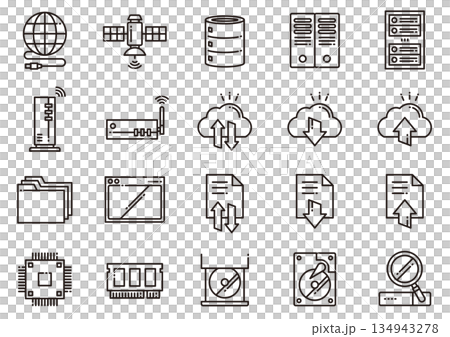 パソコン周辺機器アイコン07　Computer Peripheral Device Icons 134943278