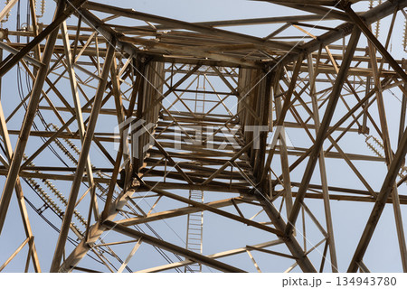 High voltage power poles from power plants. 134943780