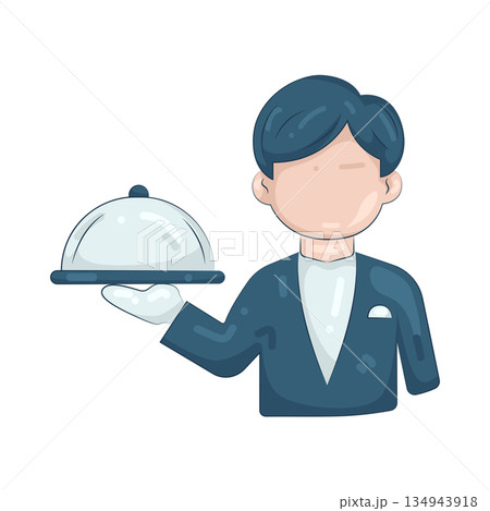 Illustration of waiter 134943918