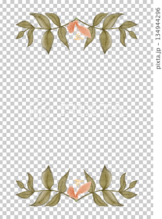 Floral frame vertical border, peach blossoms, green leaves, watercolor hand-painted illustration isolated on white, botanical design ideal for wedding stationery, invitations, greeting cards, branding Floral frame vertical border, peach blossoms, green leaves, watercolor hand-painted illustration isolated on white, botanical design ideal for wedding stationery, invitations, greeting cards, branding 134944296