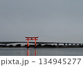 浜名湖に浮かぶ鳥居 134945277