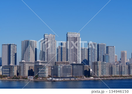 東京湾の海岸の風景 晴海ふ頭・晴海フラッグ 東京湾の海岸の風景 晴海ふ頭・晴海フラッグ 134946150