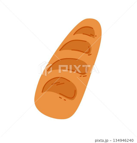 French Baguette Illustration, Fresh traditional baguette from a bakery French Baguette Illustration, Fresh traditional baguette from a bakery 134946240