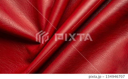 美しい赤色のなめし革テクスチャ/レザー1 134946707