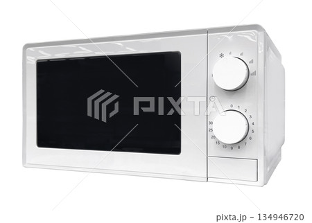 White microwave oven in kitchen appliance concept White microwave oven in kitchen appliance concept 134946720