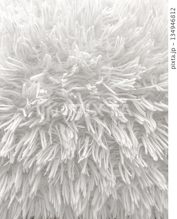 White fluffy shag fur creating soft texture background 134946812