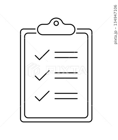Checklist clipboard line illustration symbolizing completed tasks, planning and organization. Minimalist concept for productivity, workflow, business process and task management Checklist clipboard line illustration symbolizing completed tasks, planning and organization. Minimalist concept for productivity, workflow, business process and task management 134947106