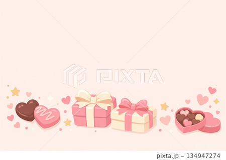 たくさんのバレンタインのイラスト 134947274