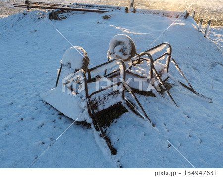 猫車と雪 134947631