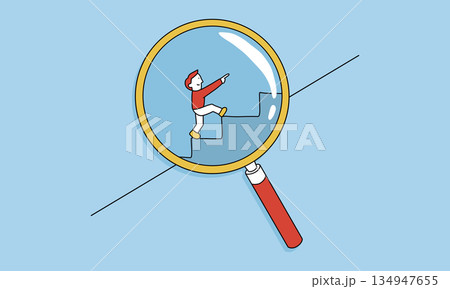 成長実感について確認しているイラスト 成長実感について確認しているイラスト 134947655