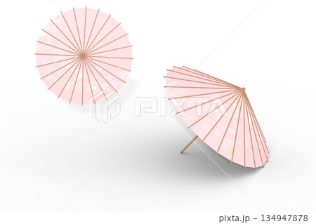 落ち着いた和傘の背景素材|桜モチーフ・春 落ち着いた和傘の背景素材|桜モチーフ・春 134947878