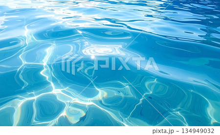 静かな水面のさざ波 134949032