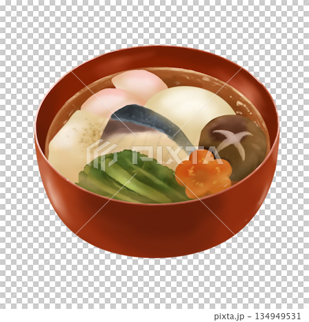 Illustration of clear soup ozoni (Fukuoka style) 134949531