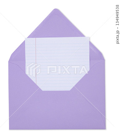 Blank envelope and paper on white background 134949538