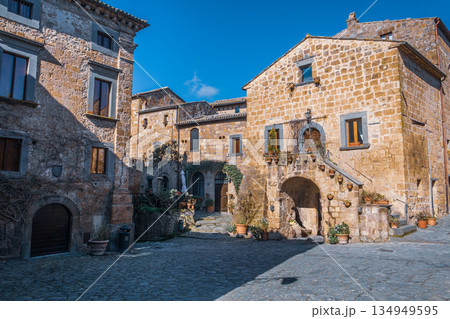 Medieval stone village 134949595