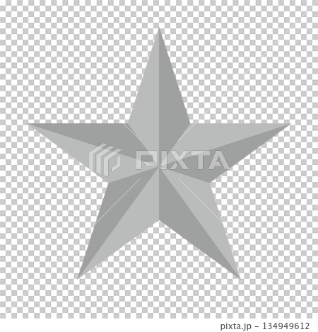 陰影がついたグレーのスターのマーク 134949612
