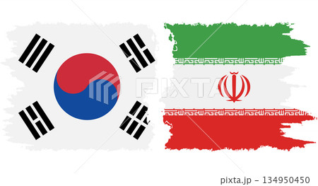 Iran and South Korea grunge flags connection vector Iran and South Korea grunge flags connection vector 134950450