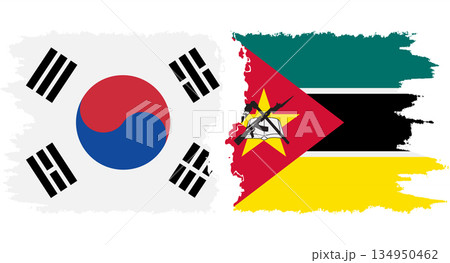 Mozambique and South Korea grunge flags connection vector 134950462