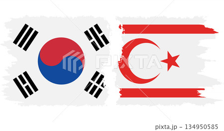 Turkish Republic of Northern Cyprus and South Korea grunge flags conne Turkish Republic of Northern Cyprus and South Korea grunge flags conne 134950585