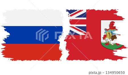 Bermuda and Russia grunge flags connection vector Bermuda and Russia grunge flags connection vector 134950650
