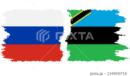 Zanzibar and Russia grunge flags connection vector Zanzibar and Russia grunge flags connection vector 134950719
