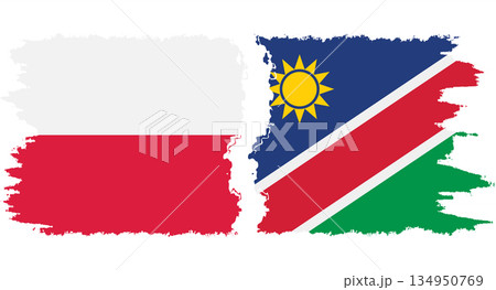 Namibia and Poland grunge flags connection vector 134950769
