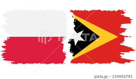 Timor-Leste - East Timor and Poland grunge flags connection vecto 134950791